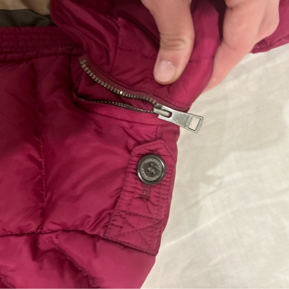 Kids Burberry Burgundy Janie Hooded Puffer Jacket - 6Y, Not worn - Picture 3 of 5